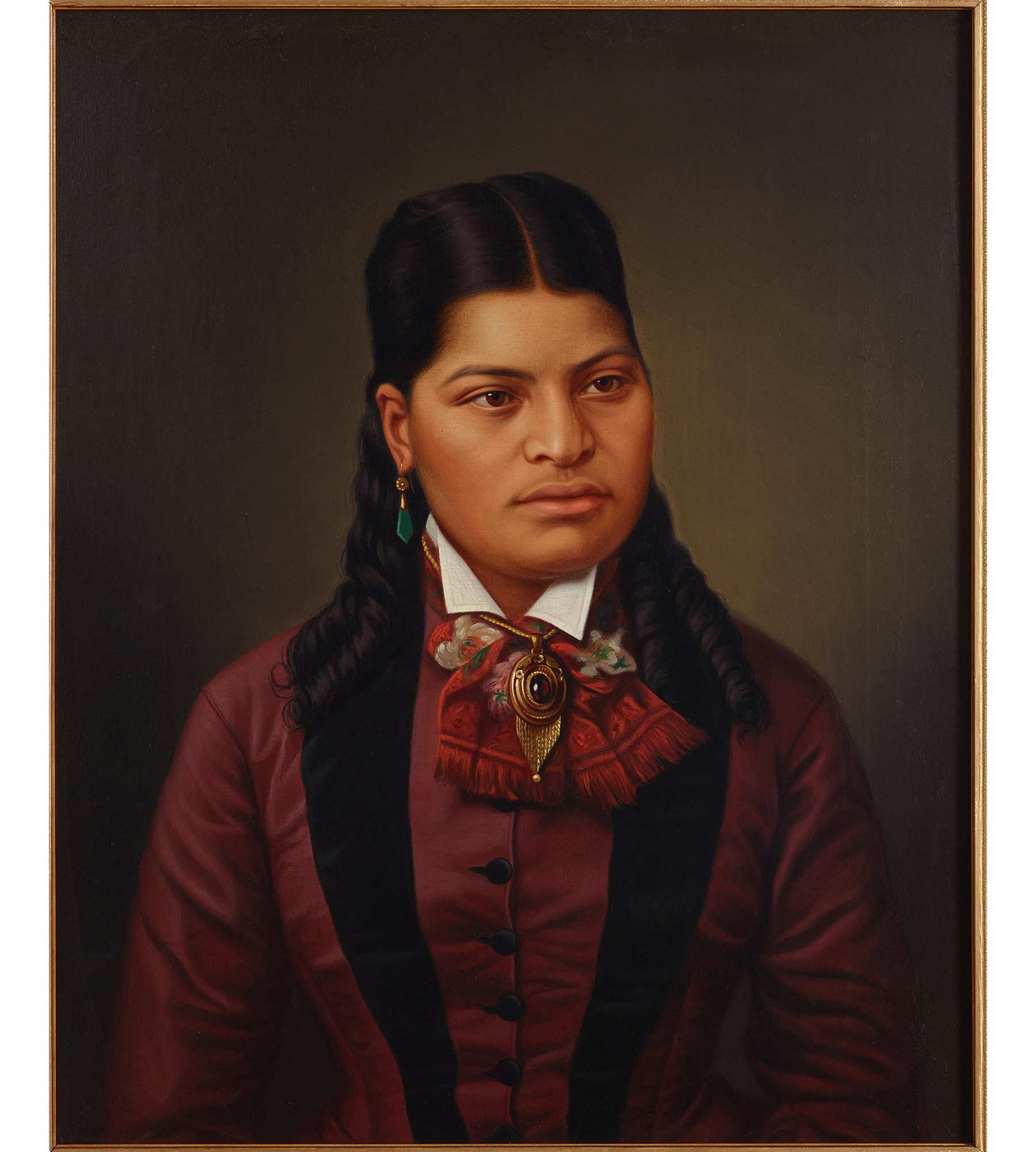 Oil painting of a Māori girl