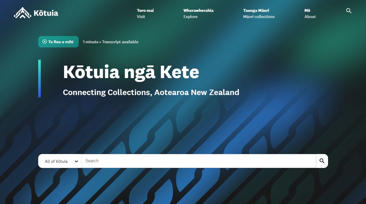 Home page of Kōtuia website
