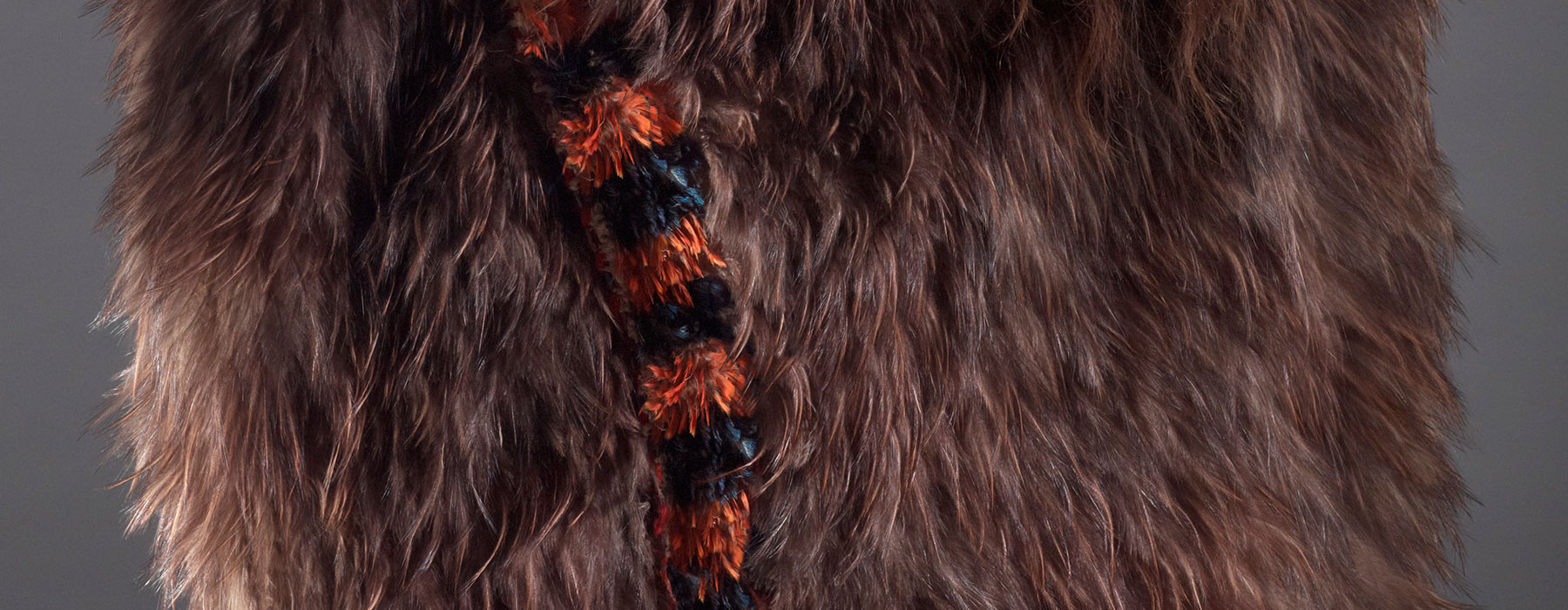 [Detail] Atareta Sciascia wearing kahu kuri. Te Papa