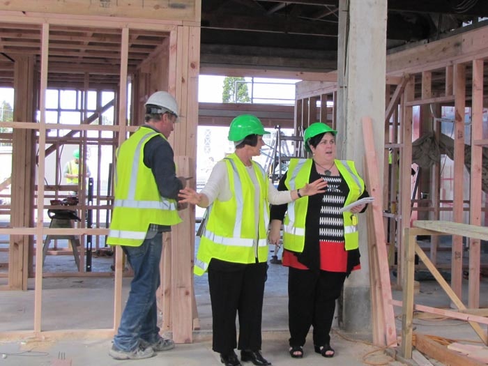 Museum Development Adviser Sally August tours the new Western Bay Museum, 2015. Photograph by and courtesy of Chris Steel/Katikati Advertiser