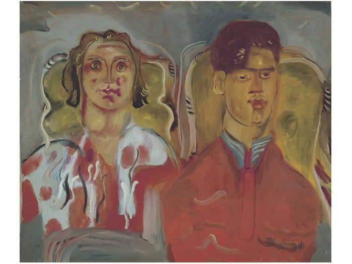 Double portrait No. 2 (Katharine and Anthony West), 1937, Tisbury, by Frances Hodgkins. Purchased 1967 from Wellington City Council Picture Purchase Fund. Te Papa (1967-0006-1)