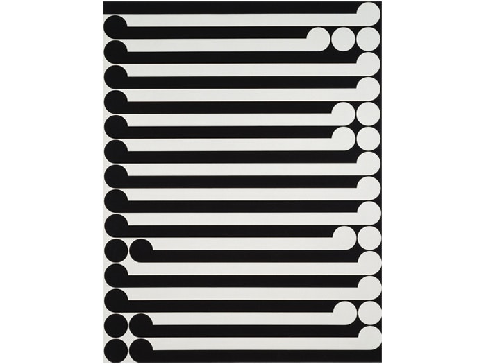 Karakia, 1977, Christchurch, by Gordon Walters. Purchased 1978 with Queen Elizabeth II Arts Council of New Zealand funds. Te Papa (1978-0019-1) Karakia, 1977, Christchurch, by Gordon Walters. Purchased 1978 with Queen Elizabeth II Arts Council of New Zealand funds. Te Papa (1978-0019-1)