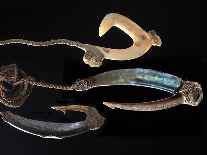 Pa Kahawai (trolling lure), 1750-1850, New Zealand, maker unknown. Oldman Collection. Gift of the New Zealand Government, 1992. Te Papa (OL000106/10) Pa Kahawai (trolling lure), 1750-1850, New Zealand, maker unknown. Oldman Collection. Gift of the New Zealand Government, 1992. Te Papa (OL000106/10)
