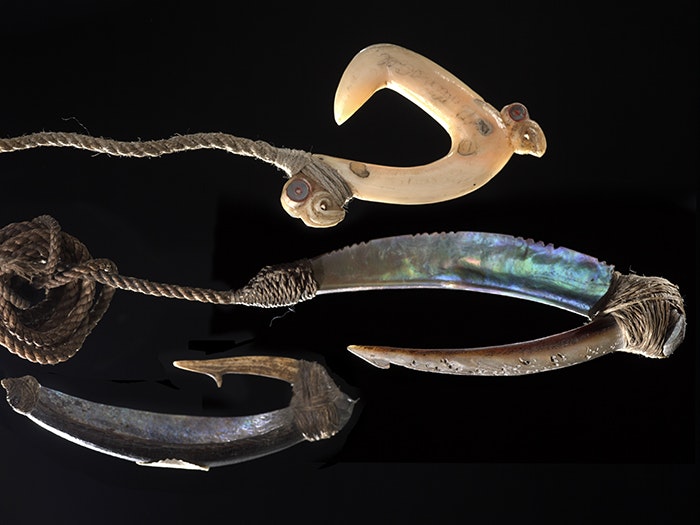 Pa Kahawai (trolling lure), 1750-1850, New Zealand, maker unknown. Oldman Collection. Gift of the New Zealand Government, 1992. Te Papa (OL000106/10)