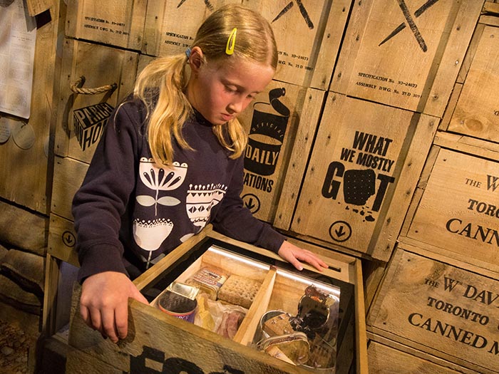 A child look at the food soldiers would have eaten at Gallipoli