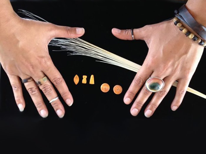 The hands of Kerri-Ann Borja, a carver from Guam The hands of Kerri-Ann Borja, a carver from Guam