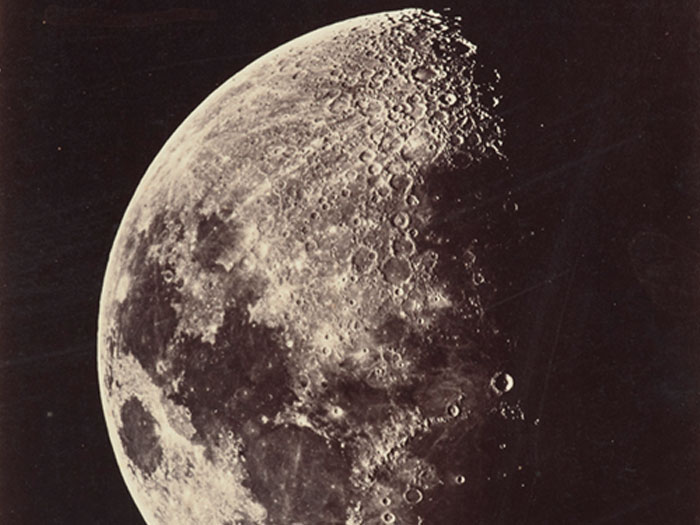 Photograph of moon, Great Melbourne Telescope, 1 September 1873, moon’s age 9.0 days, 1873, Melbourne, by Melbourne Observatory. Te Papa (O.000014)