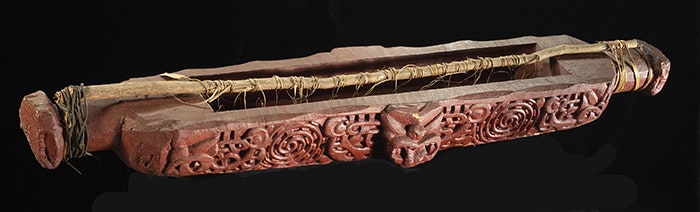 Waka kererū (pigeon trough, snare), 19th century, North Island, maker unknown. Te Papa (ME001973)