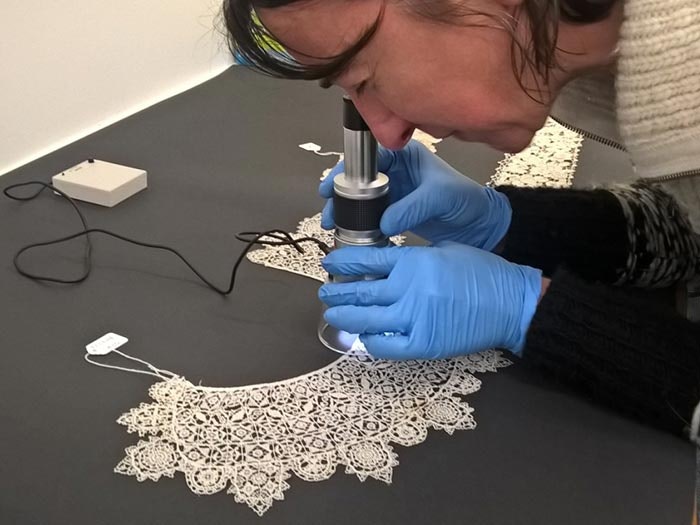 Lace being prepared