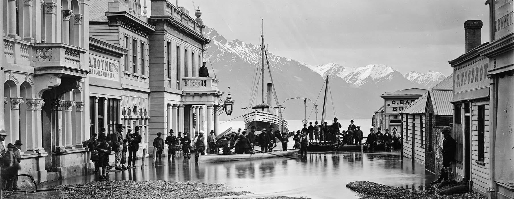 Photograph of Queenstown flooded in 1878