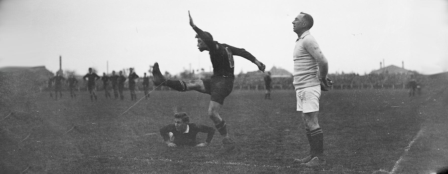 Man kicking ball