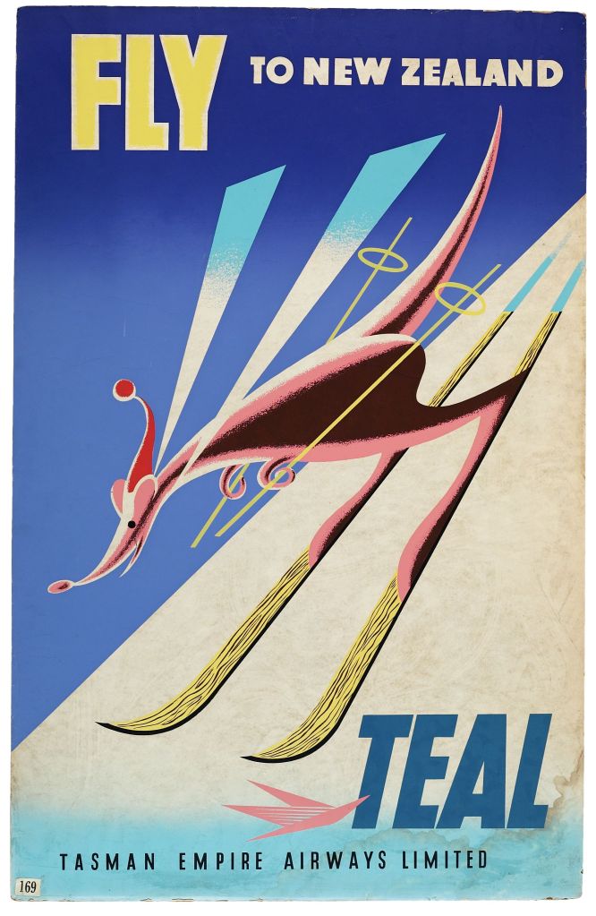 Poster titled Fly to New Zealand for TEAL