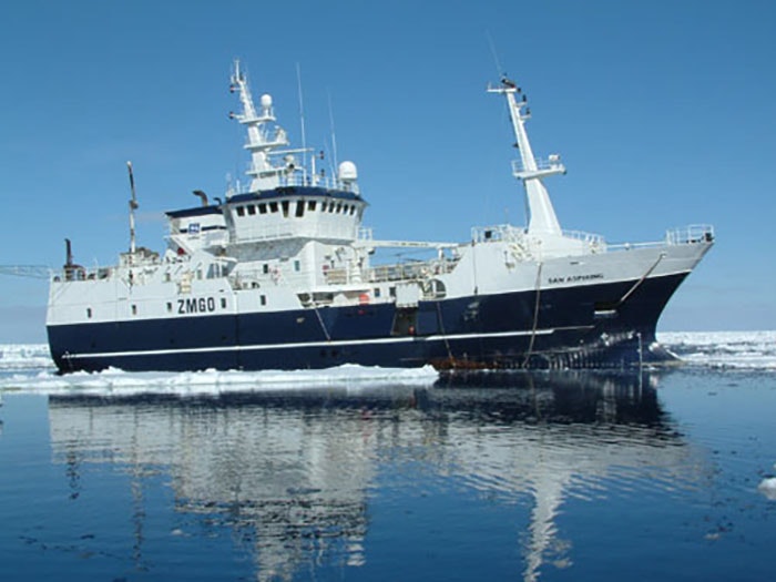 Sanford New Zealand's vessel San Aspiring is pictured in the Southern Ocean