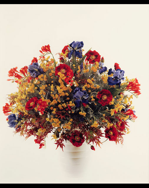 Colourful array of flowers in a vase