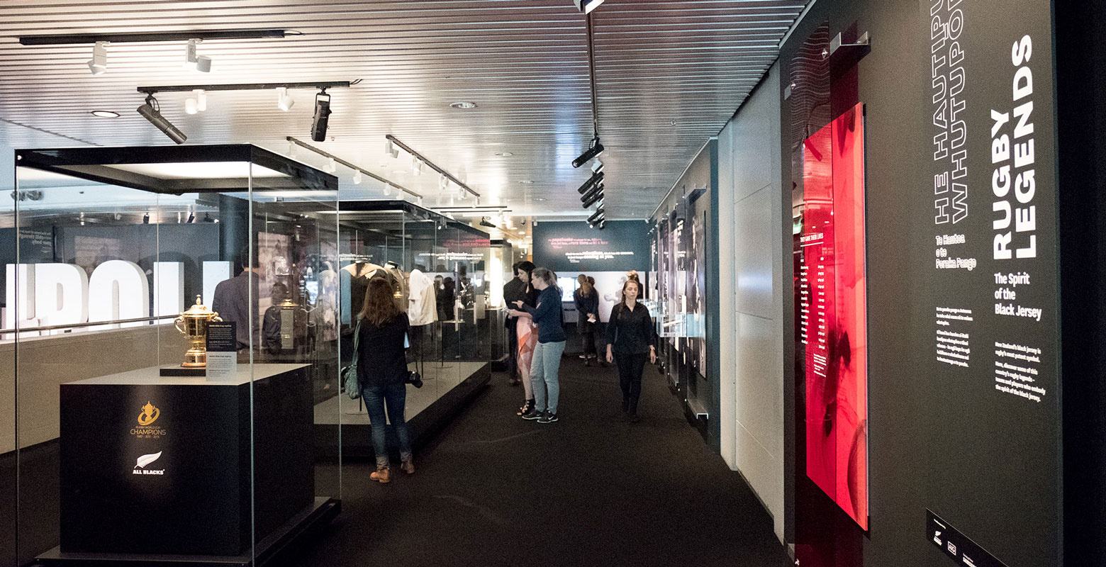 Inside of the rugby exhibition