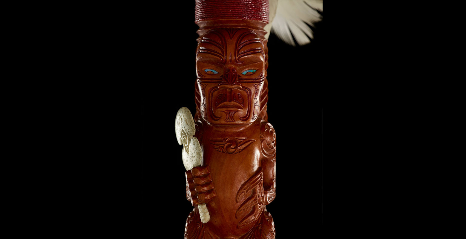 Detail from pūkāea (trumpet)