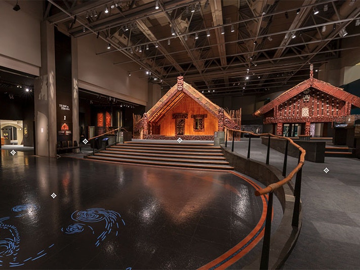 korongowhakaata-tile.jpg General view of the Ko Rongowhakaata exhibition, showing a Māori meeting house