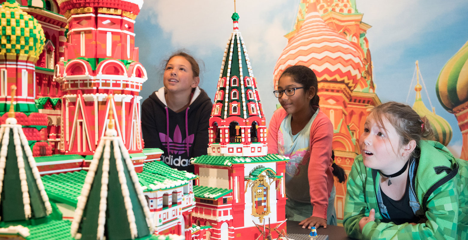 Children with the Kremlin made from Lego