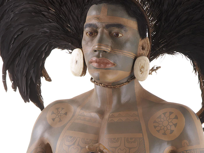 Full size model of a tattooed Marquesan warrior