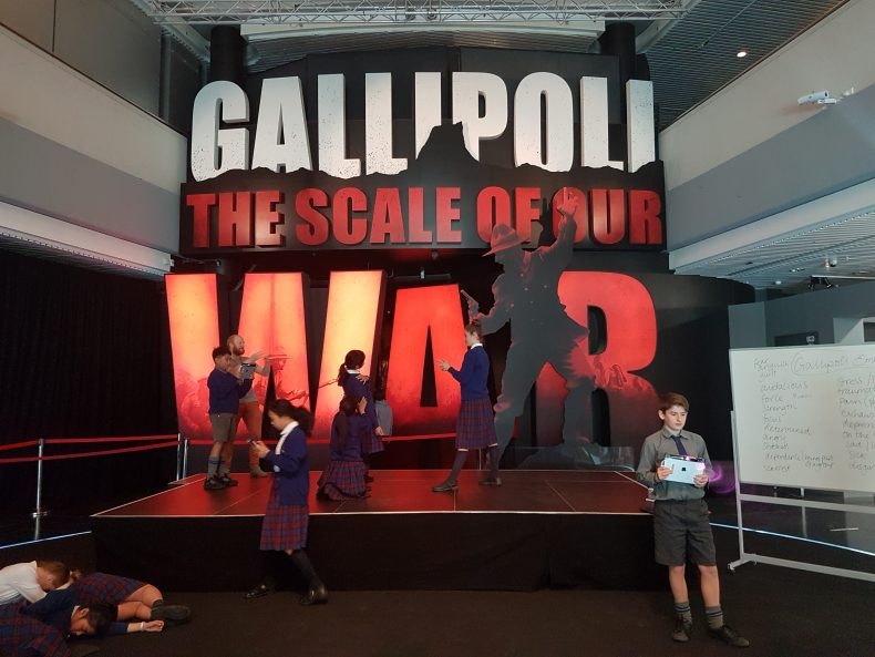 Students exploring the Gallipoli exhibition