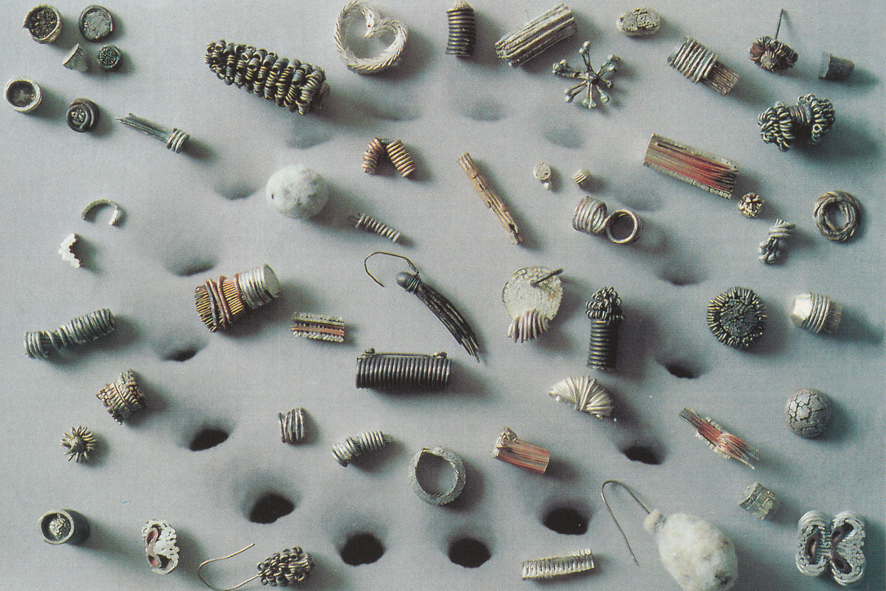 Postcard displaying jewellery on snow