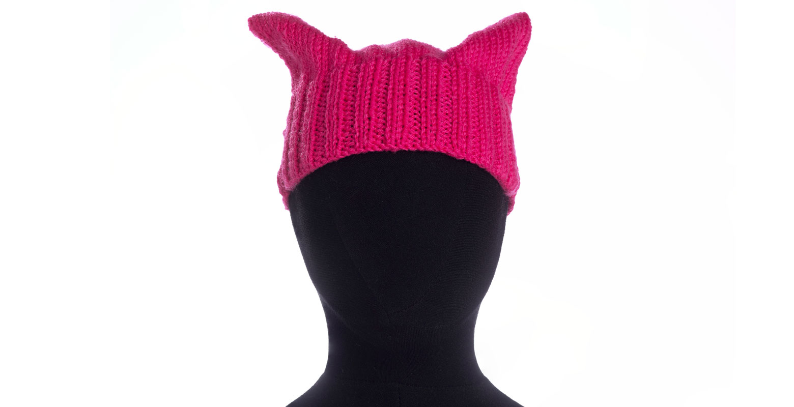 Pink knitted hat