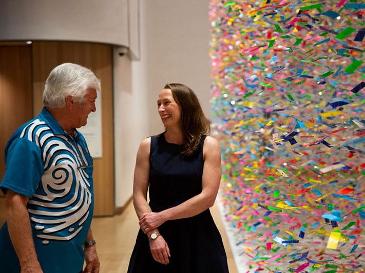 Courtney Johnston chats with Te Papa host Roger Gascoigne. Photo by Jack Fisher. Te Papa courtney-2.jpg