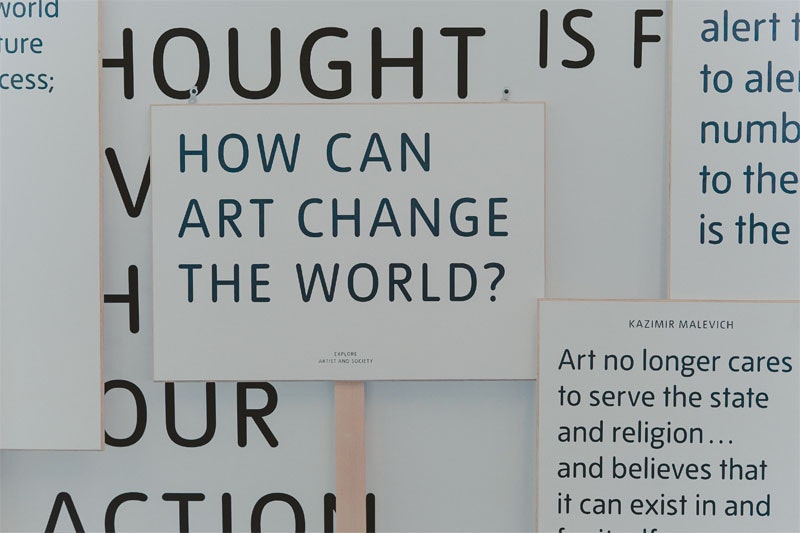 Question on paper, ‘How can Art change the world?’