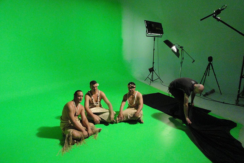 Green screen behind the scenes of iPoV