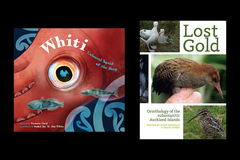 Front covers of Whiti: Colossal Squid of the Deep and Lost Gold books