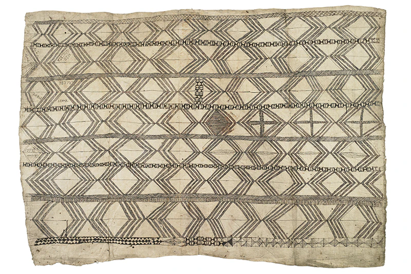 A large cloth made of mulberry plant paper with patterns inked on it