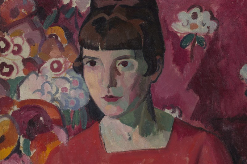 Painting of a portrait of Katherine Mansfield