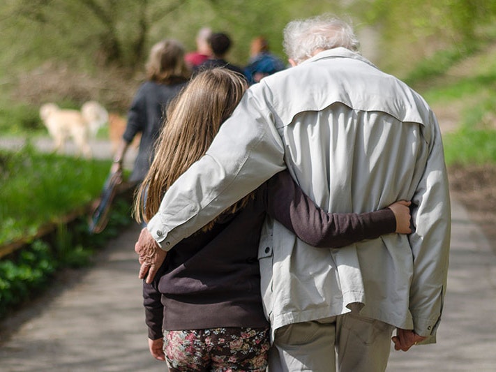 Photo by Janosch Lino / Unsplash A young girl and an older man – possibly her grandfather – walk arm in arm along a path surrounded by trees
