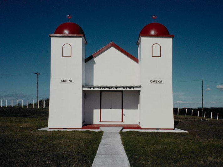 Ratana Church, Te Kao, 1982. From the series: The North Island of New Zealand, 1982, Te Kao, by Robin Morrison. Te Papa (O.002975) =""