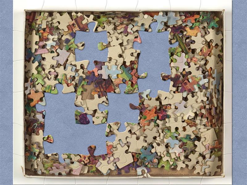 Image of a jigsaw with pieces missing