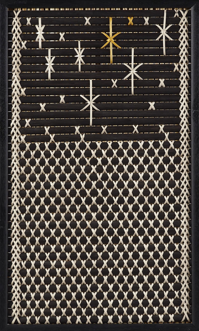 Tukutuku (lattice-work) panel depicting the Matariki star cluster