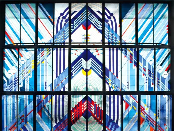Detail of Te Marae doors, which represent Ranginui. Photograph by Kate Whitley. Te Papa