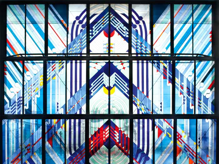Detail of Te Marae doors, which represent Ranginui. Photograph by Kate Whitley. Te Papa