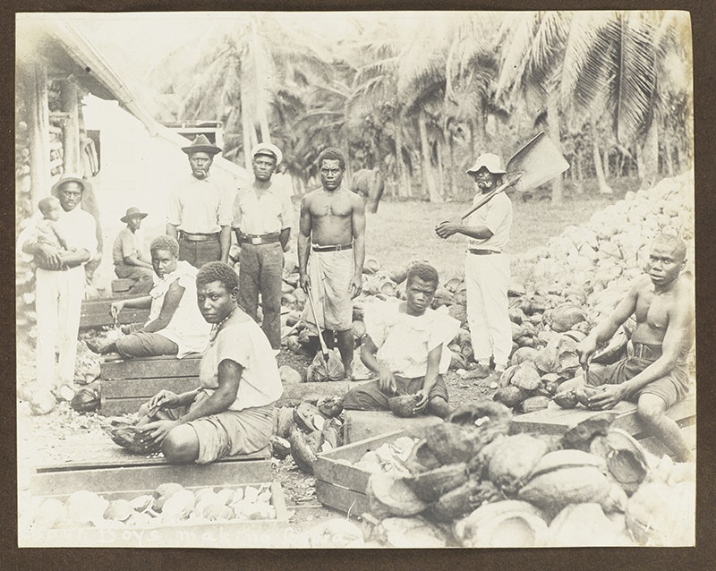 Samoans themselves weren't interested in plantation work, so Melanesians were imported and, later, Chinese.
https://www.tepapa.govt.nz/germ