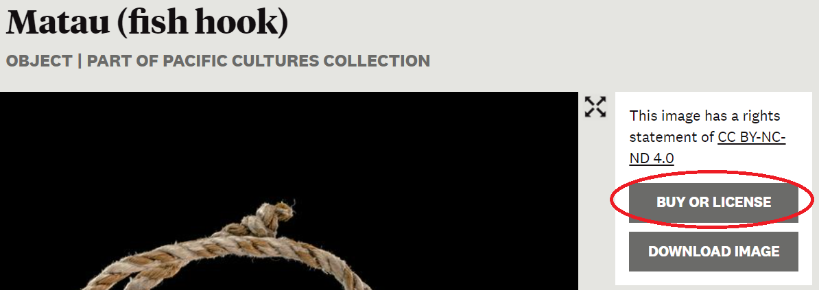 Screen capture of where the Buy or License button is.