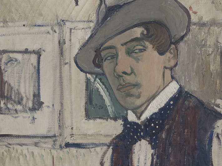 Raymond McIntyre, Self portrait, 1915, oil on wood panel. Gift of the New Zealand Academy of Fine Arts, 1941. Te Papa (1941-0006-3)