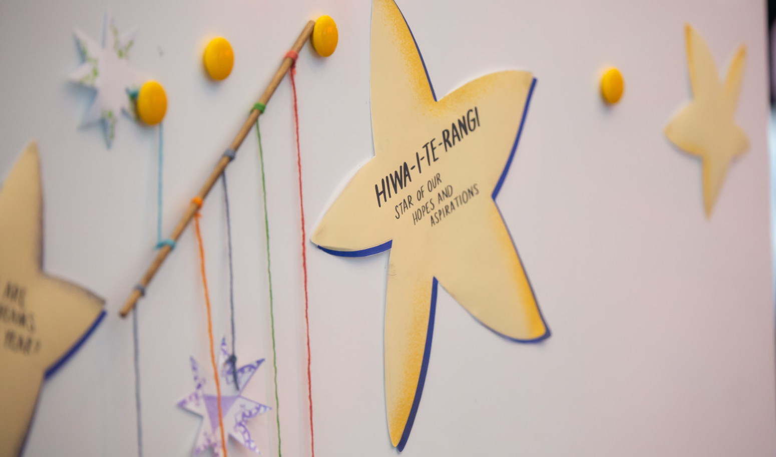 A decorative star with the words "Hiwa-I-Te-Rangi: Star of Our Hopes and Aspirations" written on it