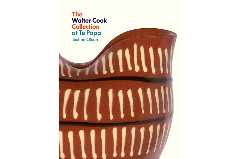 Book cover showing the title, author and a close up of a brown pottery vase that has short white downward stripes and black horizontal stripes.
