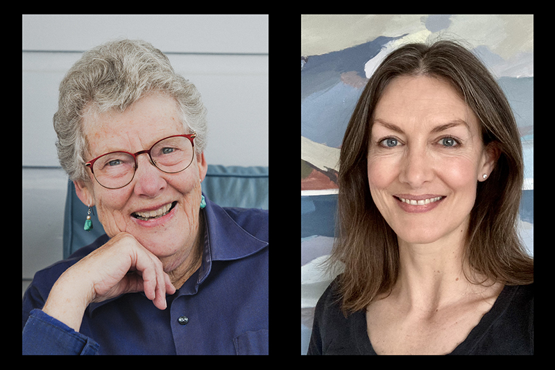 Two headshots of two women both smiling at the camera.