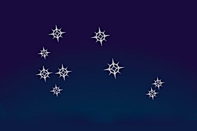 Nine stars on a blue background