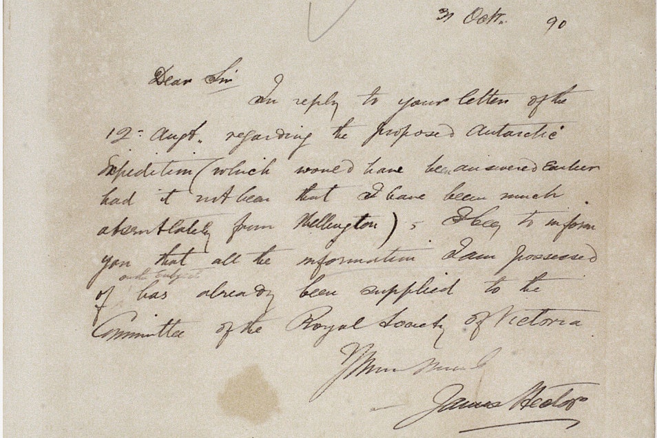 A very old piece of paper with handwriting in the form of a letter.